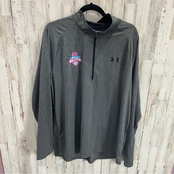 Under Armour Gray Loose Fit Quarter Zip Pullover 865 Elite Embroidered - Picture 1 of 7
